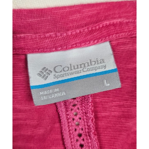 Columbia Pink Heathered Long Sleeve Top Women's L Casual Comfort Athleisure - Picture 7 of 8